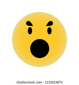 Emoticon square surprised face with open circular mouth icon vector icon. Simple element illustration. Emoticon square surprised face with open circular mouth symbol design. Can be used for web and