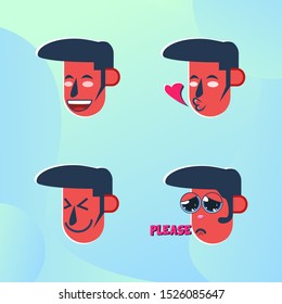 Emoticon Sticker set vector illustration