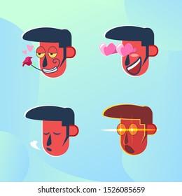 Emoticon Sticker set vector illustration