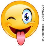 Emoticon with stuck out tongue and winking eye
