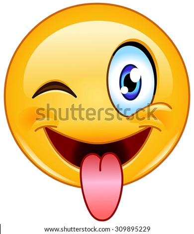 Emoticon with stuck out tongue and winking eye