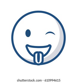 emoticon Stuck-out Tongue and Winking Eye face icon over white background. vector illustration