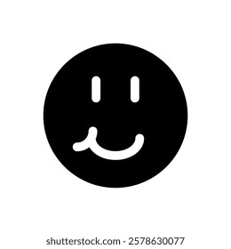 Emoticon with a subtle, curved smile, conveying a sense of contentment, mild amusement, or a knowing expression. Often used to convey a lighthearted or slightly sarcastic tone in digital conversations