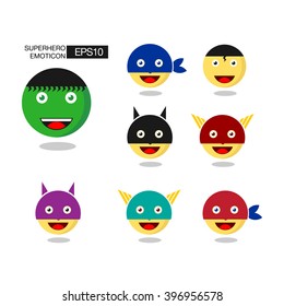 Emoticon super hero collection. Vector eps 10