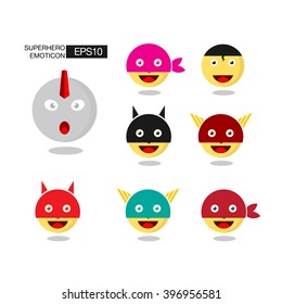 Emoticon super hero collection. Vector eps 10