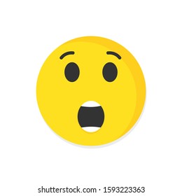 Emoticon surprise face vector icon