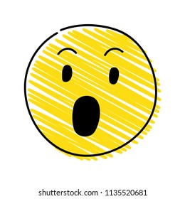 Emoticon - surprised (wow) reaction. Vector.