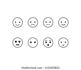 Emoticon template face expression icon vector