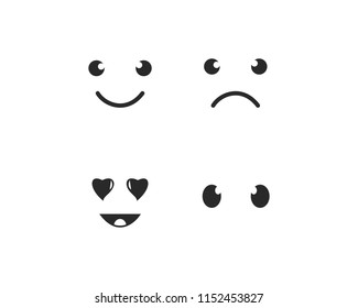 Emoticon template face expression icon vector