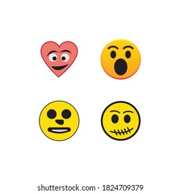 Emoticon template face expression icon vector
