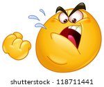 Emoticon threatens with a fist