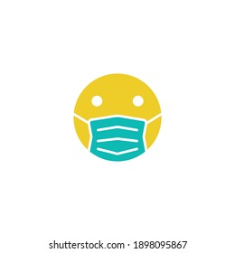 Emoticon using mask. Vector icon template