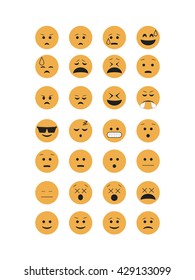 Emoticon vector. Emoji vector. Smile icon set.  Emoticon icon web - stock vector.