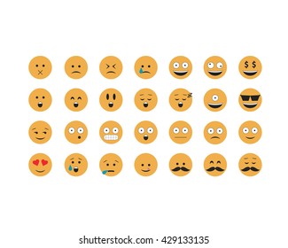 Emoticon vector. Emoji vector. Smile icon set.  Emoticon icon web - stock vector.