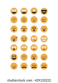 Emoticon vector. Emoji vector. Smile icon set.  Emoticon icon web - stock vector.