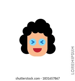 Emoticon vector girl, woman icon on white background. vector emoticon icon symbol sign from modern user interface collection for mobile concept and web apps design. Laugh, emoji icon vector, emotion. 