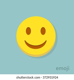 Emoticon vector. Happy emoticon, emoji smile symbol, yellow, vector illustration.