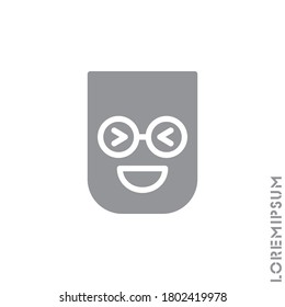 Emoticon vector icon on white background. vector emoticon icon symbol sign from modern user interface collection for mobile concept and web apps design. Laugh, emoji icon vector, emotion, fun symbol. 