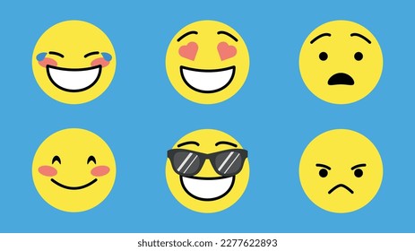 Emoticon vector set. Emoticon vector set. Emoticon collection.