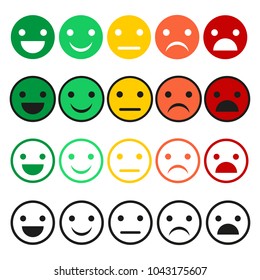 Emoticon vector set. Emoticon icons in flat style. Emoticon collection on a white background