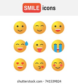 Emoticon vector set. Emoticon icons in flat style. Emoticon collection