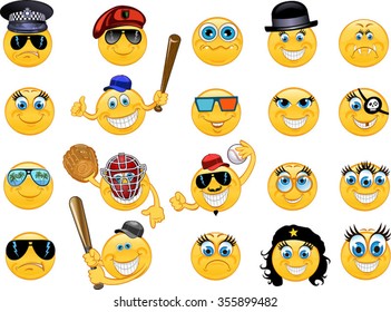 Emoticon. Vector style smile face icons 