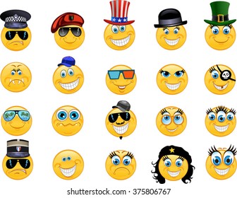 Emoticon Vector style smile face icons