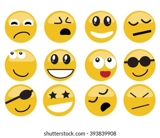 Emoticon. Vector style smile face icons