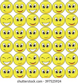 Emoticon. Vector style smile face icons