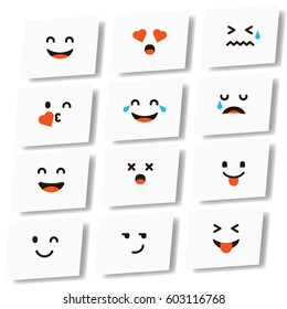 Emoticon. Vector style smile face icons