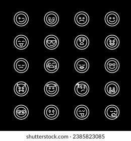 Emoticon-Vektor-Population schwarz-weiß