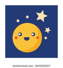 Emoticon Watching Shining Floating Stars