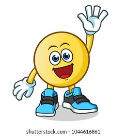 Emoticon Waving Mascot Vector Cartoon Illustration Stock Vector ...