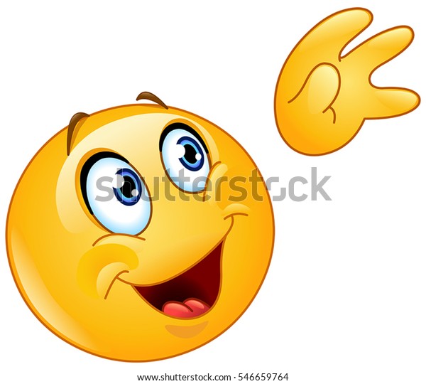 Emoticon Waving Sky Stock Vector (Royalty Free) 546659764