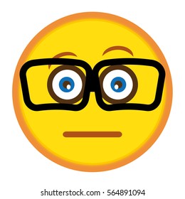 Emoticon wearing eyeglasses
