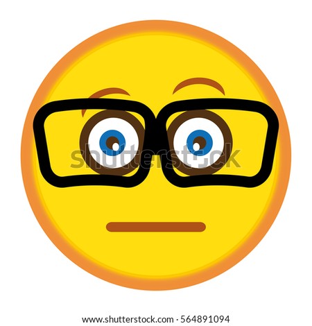 Emoticon wearing eyeglasses