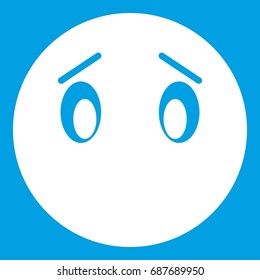 Emoticon white isolated on blue background vector illustration