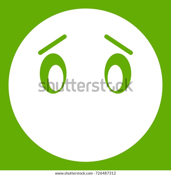 Emoticon White Isolated On Green Background Stock Vector (Royalty Free ...