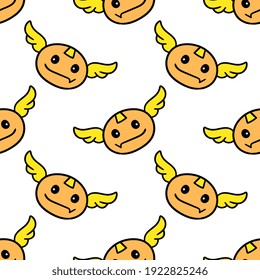 Emoticon Flügel nahtlose Muster Textil Druck. Ideal für den Sommer Vintage Stoff, Scrapbooking, Tapete, Geschenkpackung. Muster-Hintergrunddesign wiederholen