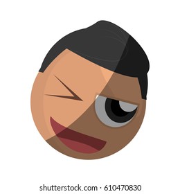 emoticon wink cartoon design vector illustration eps 10