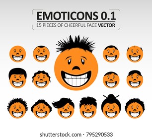 Emoticons 0.1 Cheerful Face Vector