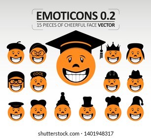 Emoticons 0.2 Cheerful Face Vector