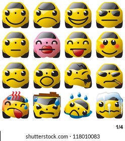 Emoticons automotive-styled. Set 1 of 4.
