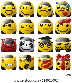 Emoticons automotive-styled. Set 2 of 4.