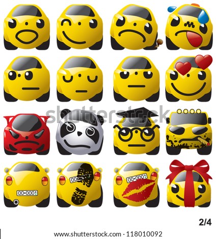 Emoticons automotive-styled. Set 2 of 4.