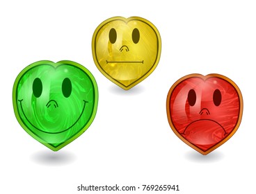 emoticons buttons  set with expressions isolated on white