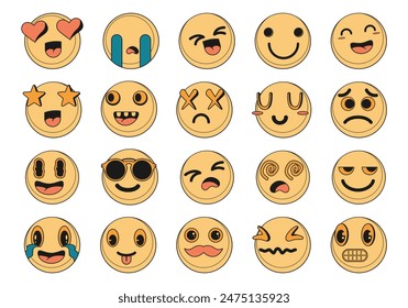 Emoticons Cartoon Sticker Element Set