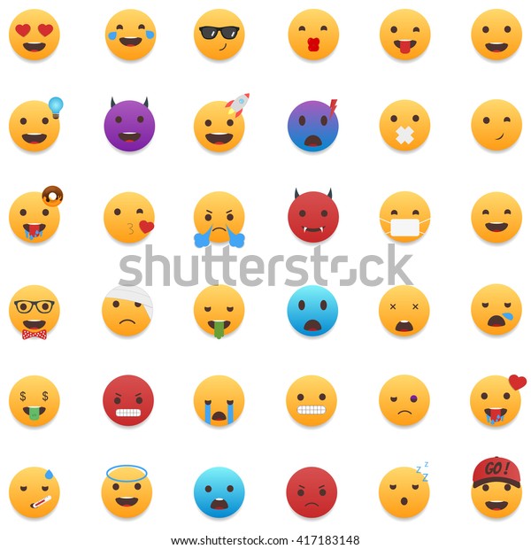 Emoticons Creative Modern Flat Set Emoticons Stock Vector (Royalty Free ...