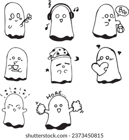 emoticons Drawing icon ghost vector 