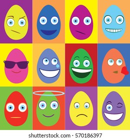 Emoticons - Easter eggs vivid 